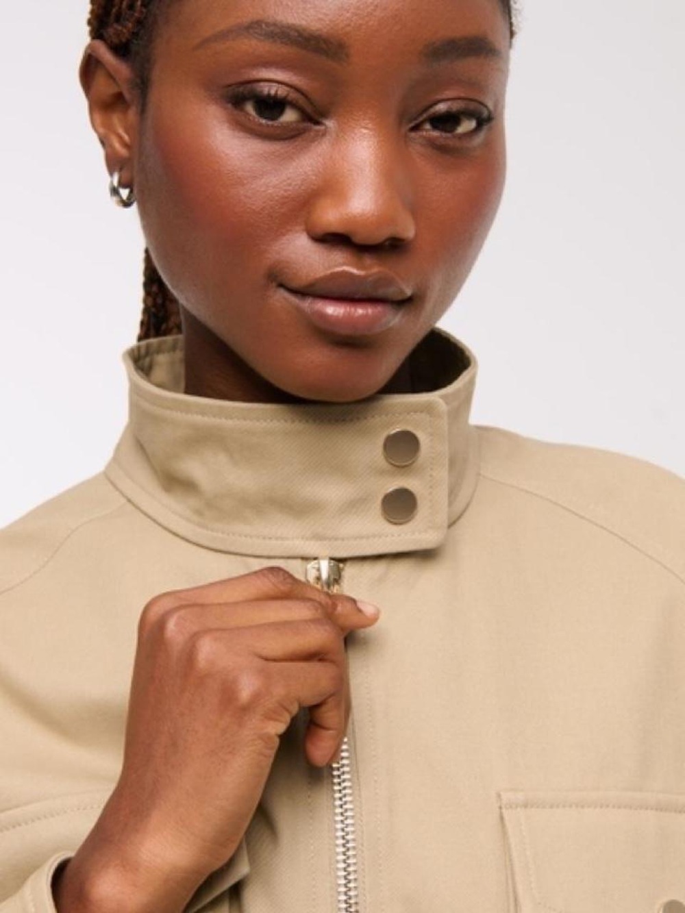 A&F High-Collar Funnel Neck Jacket